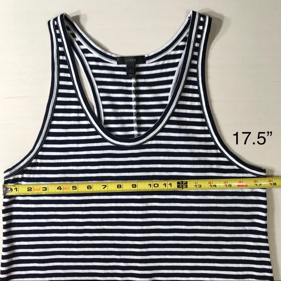 SOLD-J. Crew Tank Dress Navy Striped Racerback - Picture 5 of 6